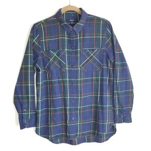 Madewell Flannel Oversized Ex-Boyfriend Dark Plaid